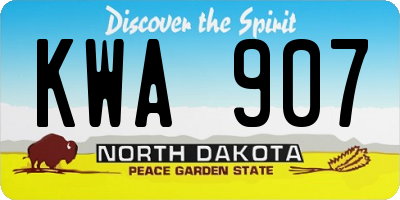 ND license plate KWA907