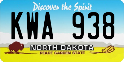 ND license plate KWA938