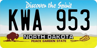 ND license plate KWA953
