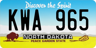 ND license plate KWA965