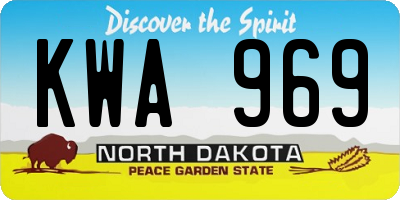 ND license plate KWA969