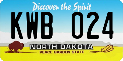 ND license plate KWB024