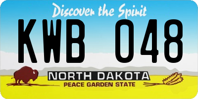 ND license plate KWB048