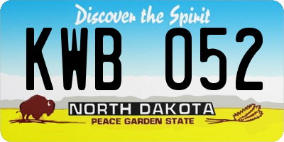 ND license plate KWB052