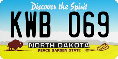 ND license plate KWB069