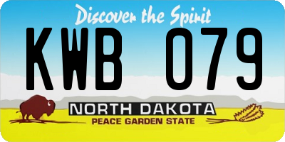 ND license plate KWB079