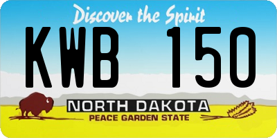 ND license plate KWB150