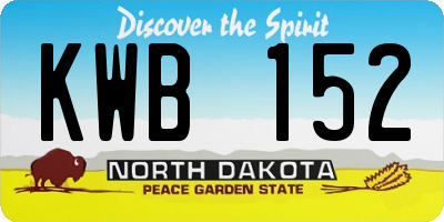 ND license plate KWB152
