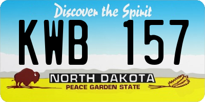 ND license plate KWB157