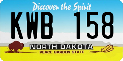 ND license plate KWB158