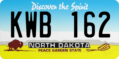 ND license plate KWB162