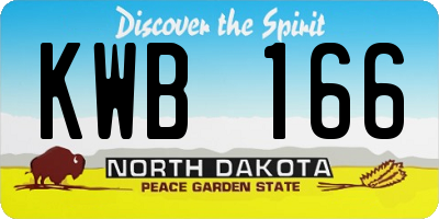 ND license plate KWB166
