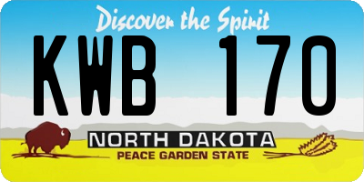 ND license plate KWB170