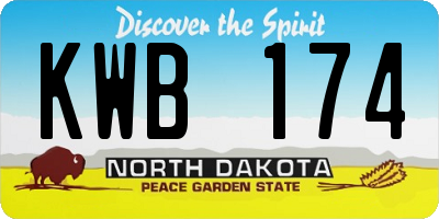 ND license plate KWB174