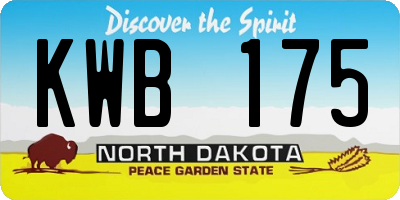 ND license plate KWB175
