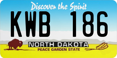ND license plate KWB186