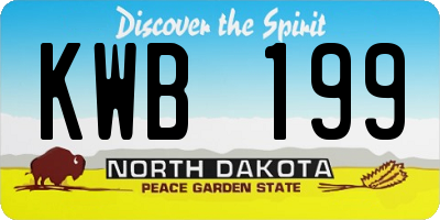 ND license plate KWB199