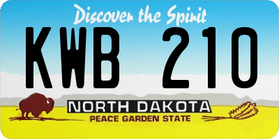 ND license plate KWB210