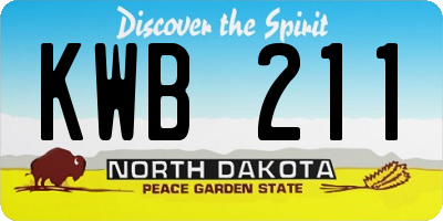 ND license plate KWB211