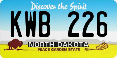 ND license plate KWB226