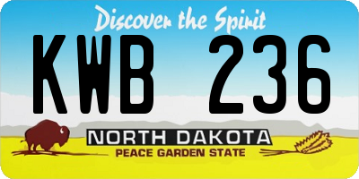 ND license plate KWB236