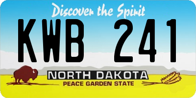 ND license plate KWB241