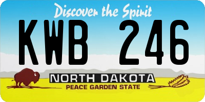 ND license plate KWB246