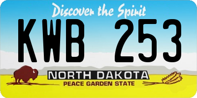 ND license plate KWB253