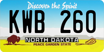 ND license plate KWB260