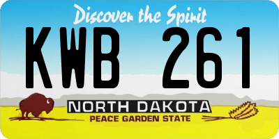 ND license plate KWB261