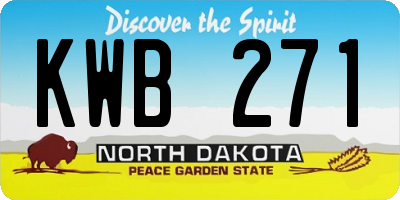 ND license plate KWB271