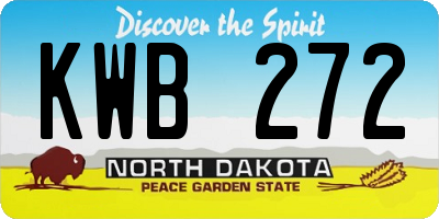 ND license plate KWB272