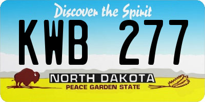 ND license plate KWB277