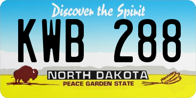 ND license plate KWB288