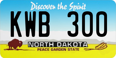 ND license plate KWB300