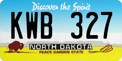 ND license plate KWB327