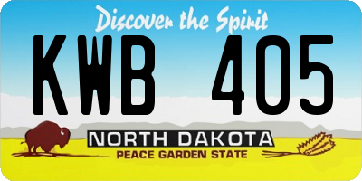 ND license plate KWB405