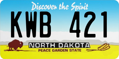 ND license plate KWB421