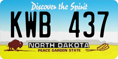 ND license plate KWB437