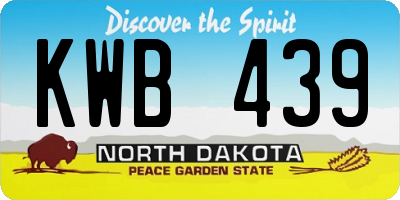 ND license plate KWB439