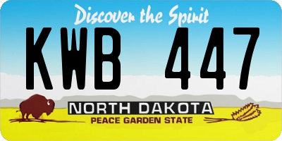 ND license plate KWB447