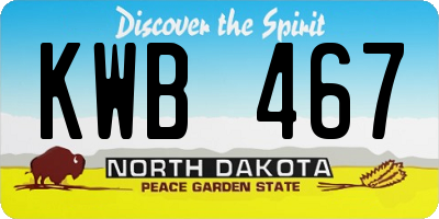 ND license plate KWB467