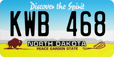 ND license plate KWB468