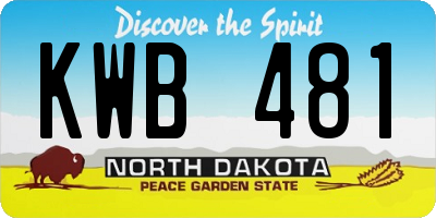ND license plate KWB481
