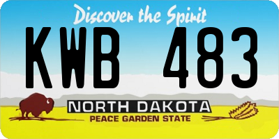 ND license plate KWB483
