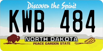 ND license plate KWB484