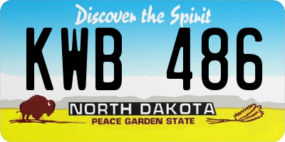 ND license plate KWB486