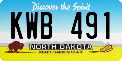 ND license plate KWB491