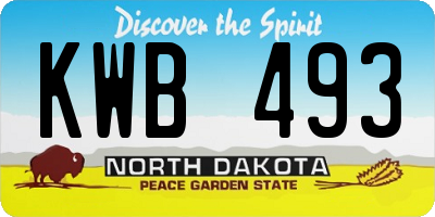 ND license plate KWB493