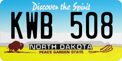 ND license plate KWB508